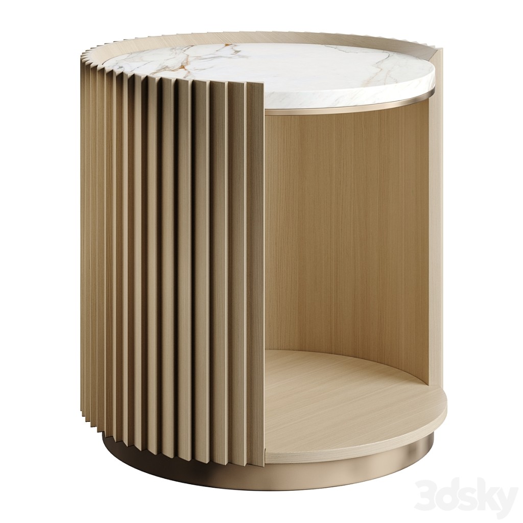 Circles II-2 Marble Bedside Table By LuxLucia Casa
