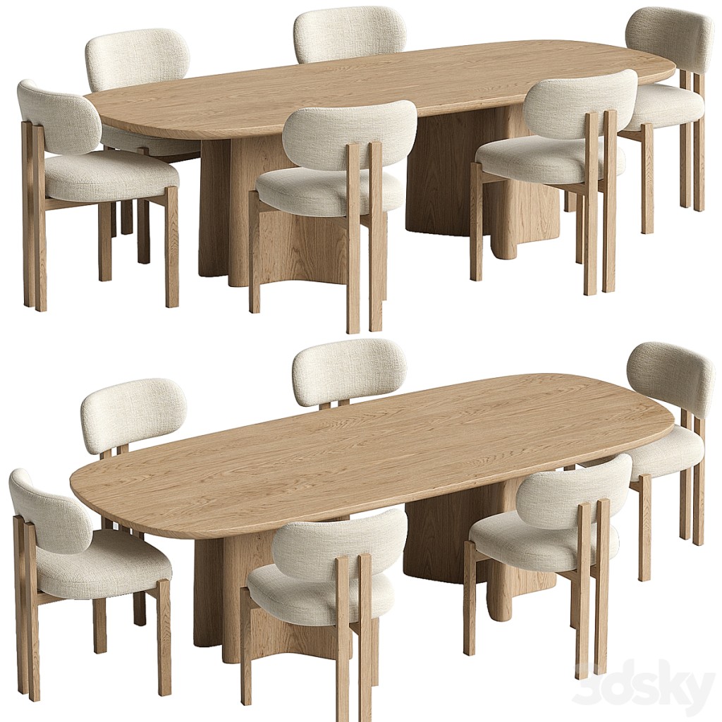 BAY Chair and Issho Rectangle Table 8 Seater