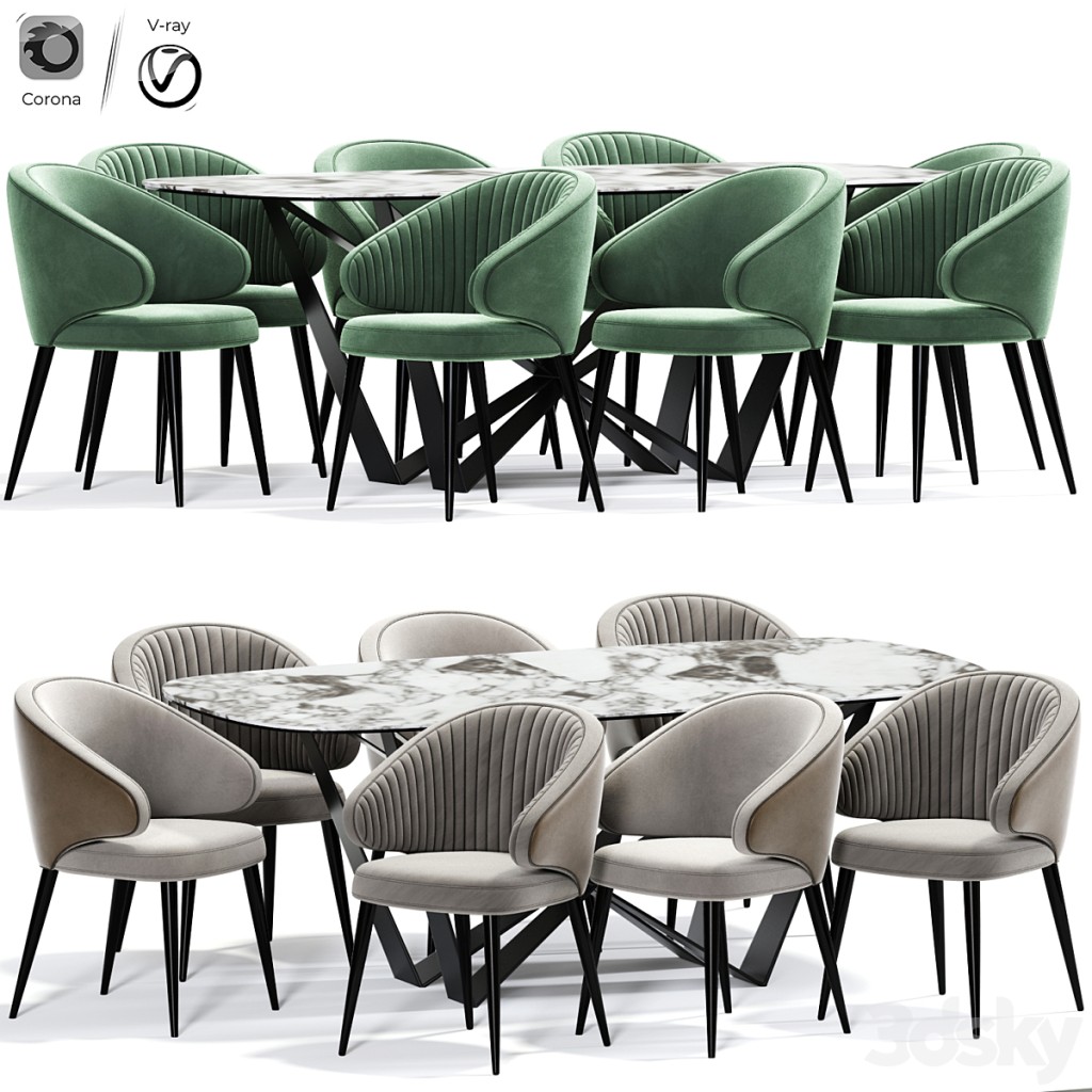 Simplife Harlow Black Dining Chair Table