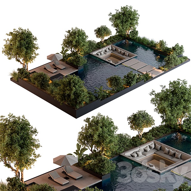 Landscape Furniture Backyard with Pool 96