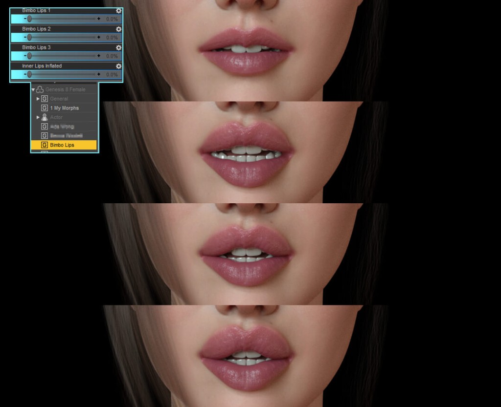 Bimbo Lips Morphs for Genesis 8 Female