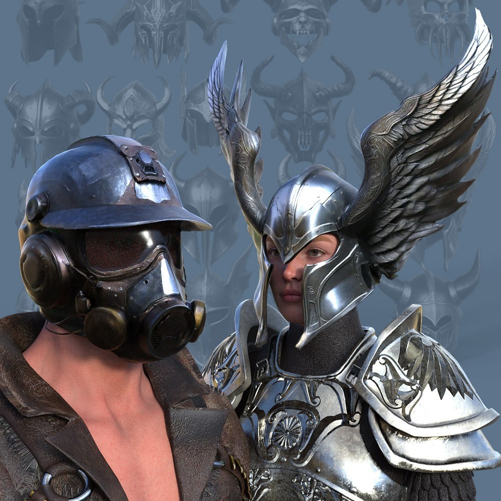 Fantasy Helmet Collection for G3F,G3M,G8F,G8M,G9