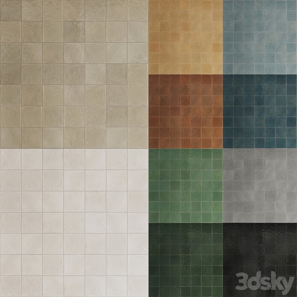 Retro Square Tiles (10colors)