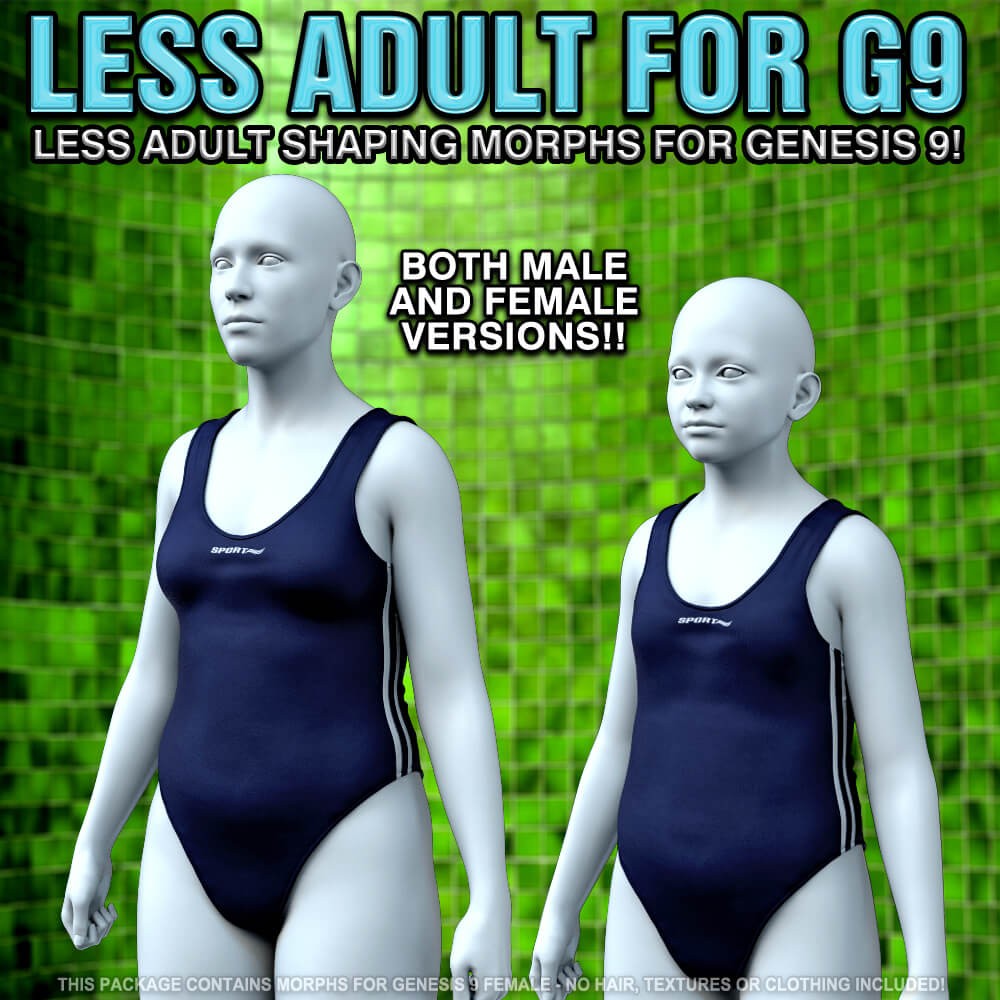 Less Adult Morphs for Genesis 9 Male and Female