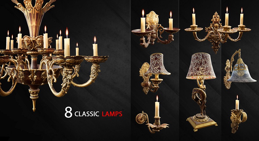 8 Classic Lamps UE4.26