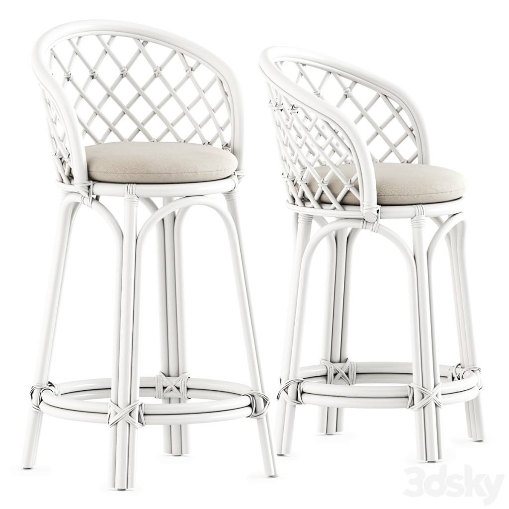 Rattan Criss-cross bar stool and Counter stool by Kouboo