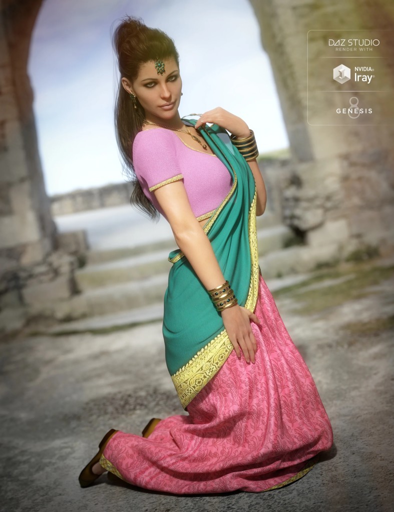 Saree for Genesis 8 Female and Victoria 8