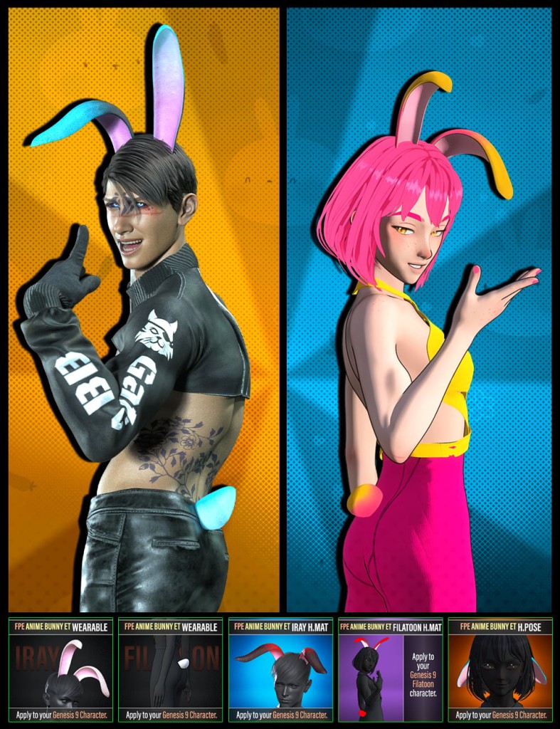 FPE Anime Bunny Ears and Tail for Genesis 9