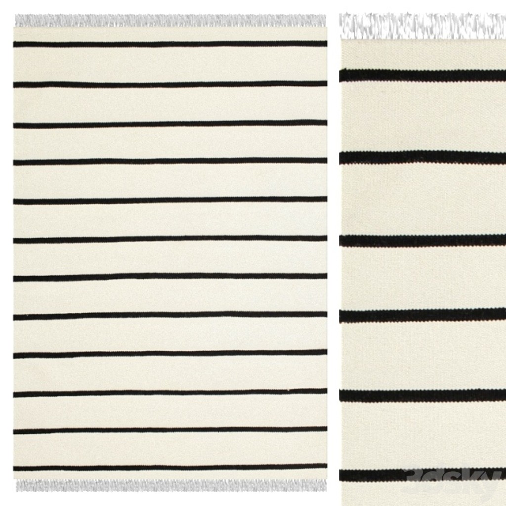 Carpet CarpetVista Dhurrie Stripe - White / Black CVD1663