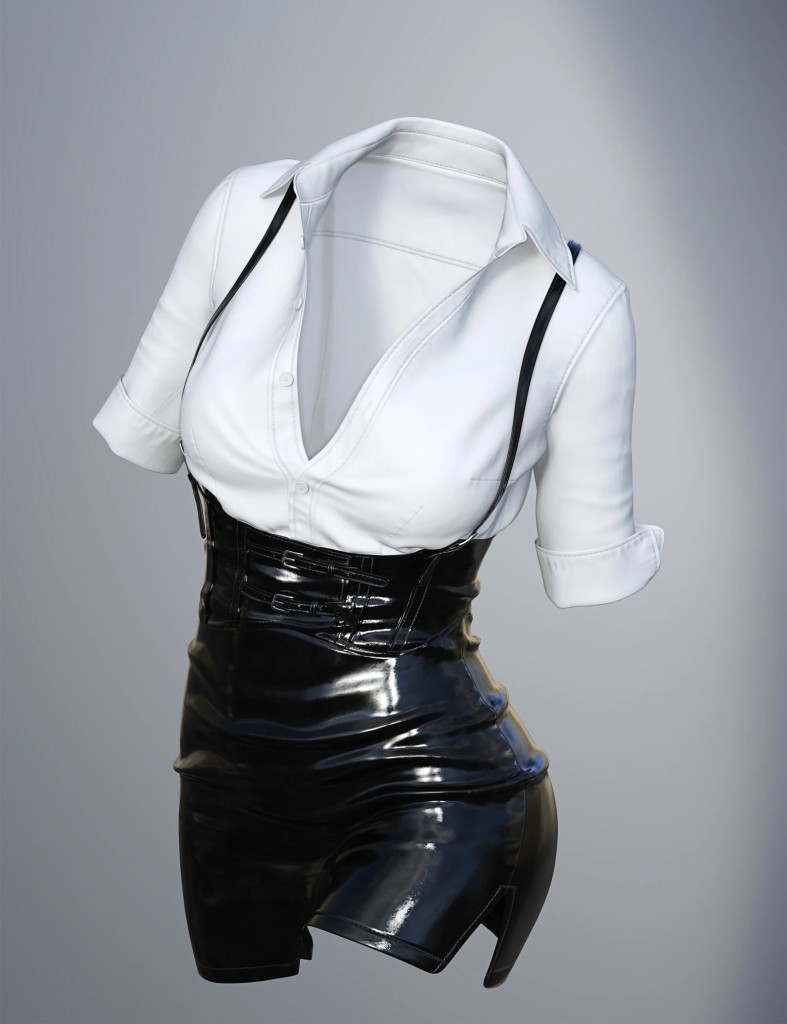dForce SU Hot Secretary Uniform for Genesis 9, 8.1, and 8 Female