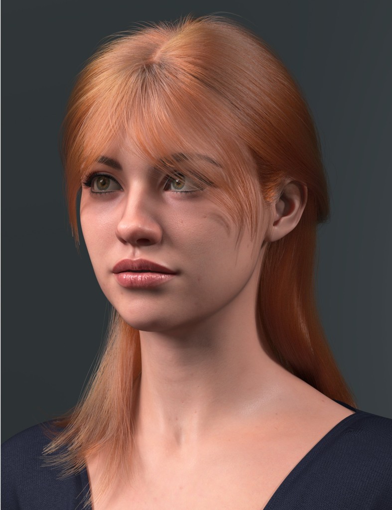 dForce Strand-Based Softly Tied Ponytail Hair for Genesis 9