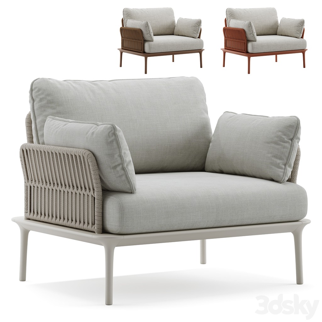 Outdoor Garden Woven Lounge Armchair Pedrali