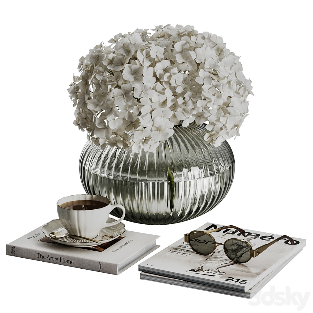 Decorative set 3 Hydrangeas