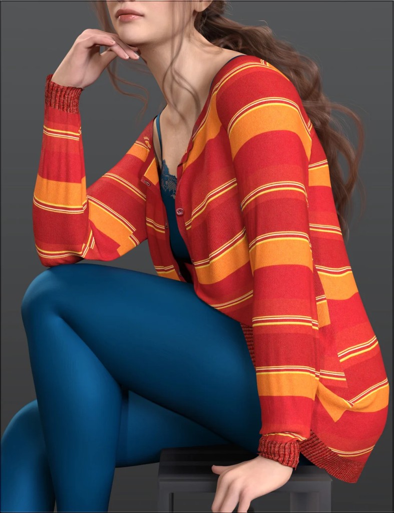 VYK Separates - dForce Button Down Sweater for Genesis 9