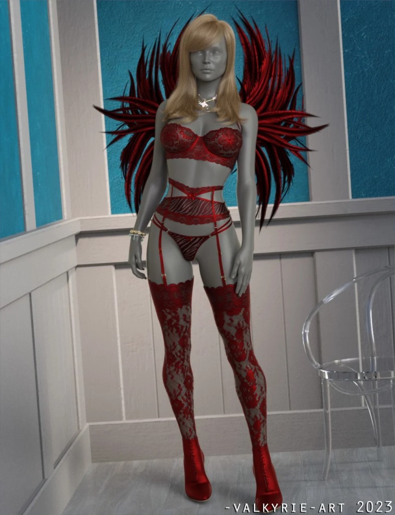 InStyle-XFashion Crow Lace Lingerie for Genesis8 and 81 Females
