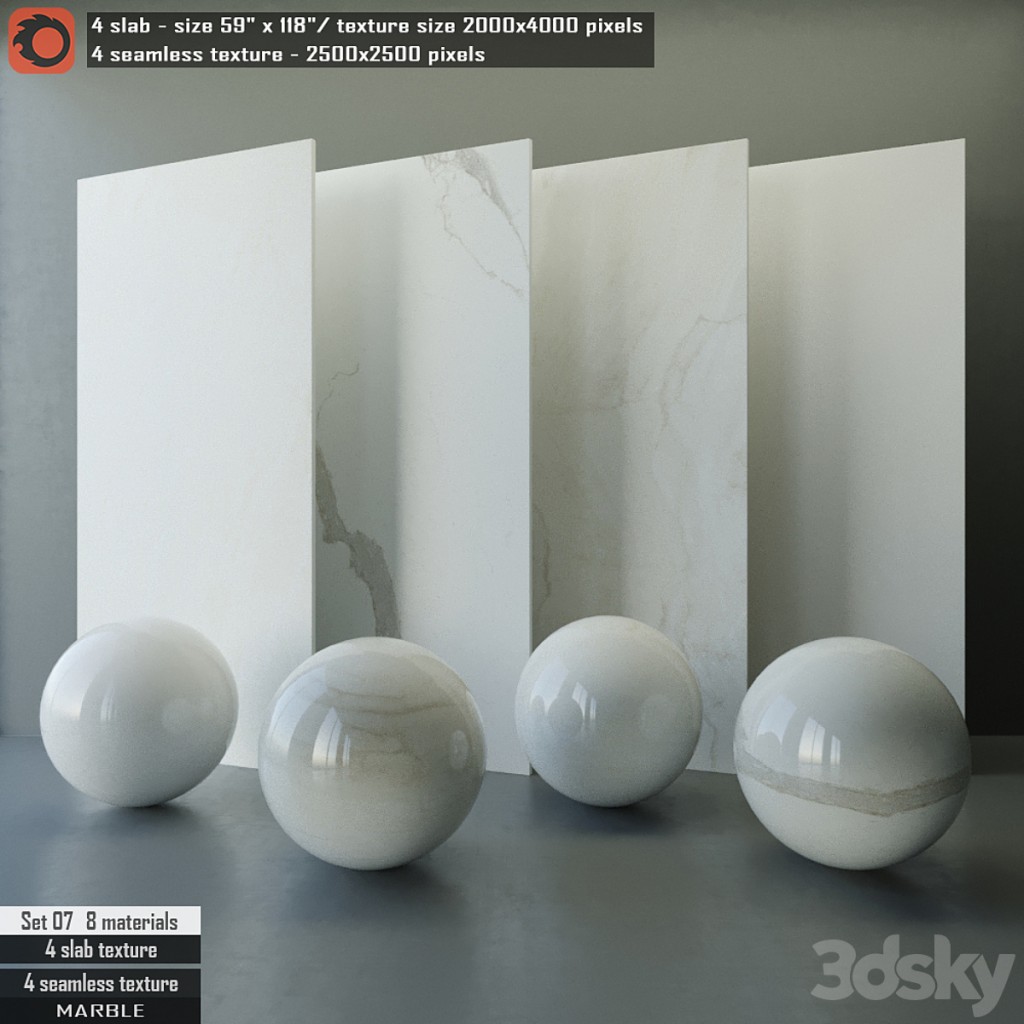 Marble slab & Seamless texture Set 07