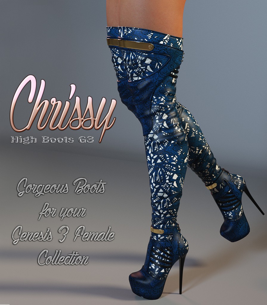 Chrissy High Boots for Genesis 3 Females