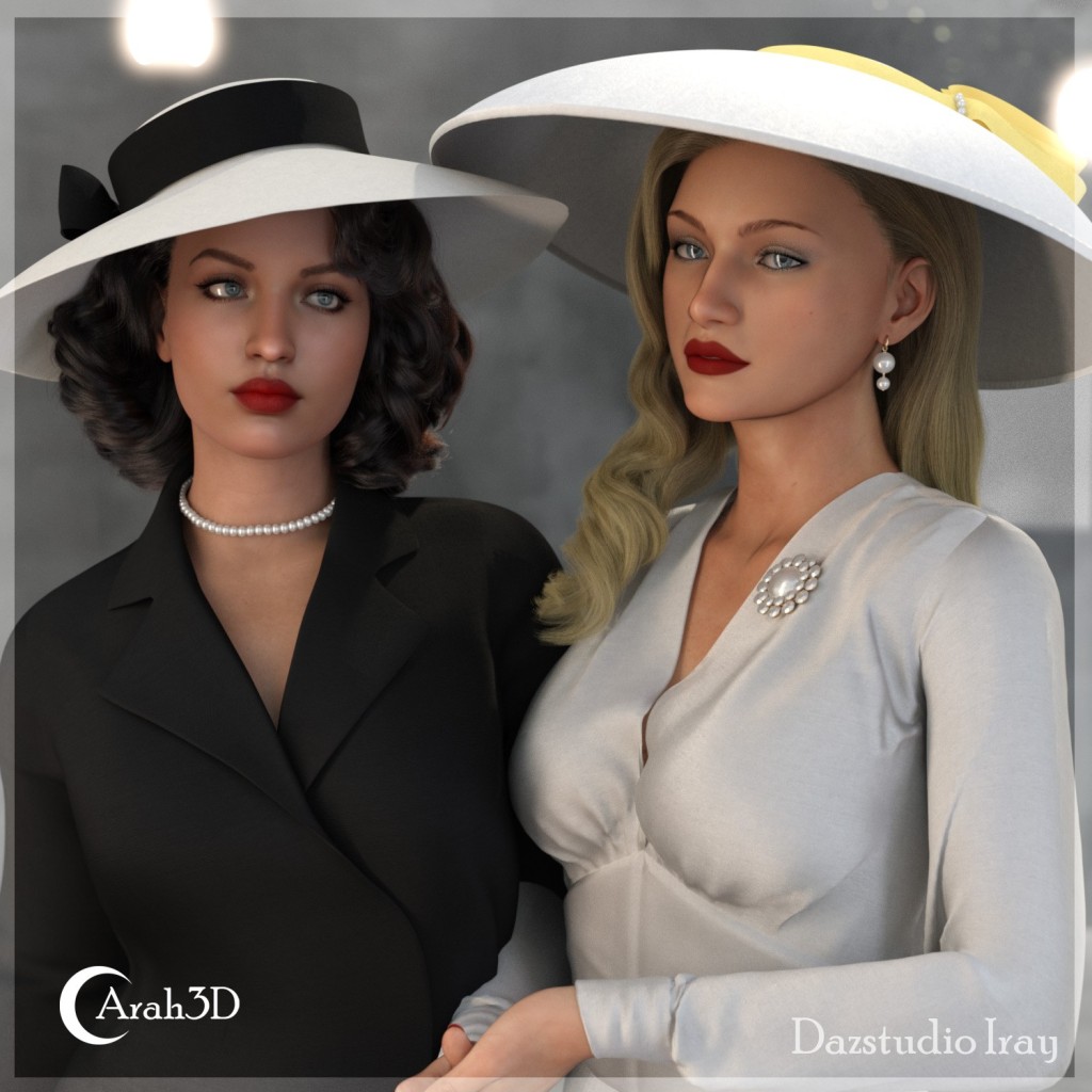 Arah3D Vintage Hats - the 1940s Collection Volume 1 for G8F and G9