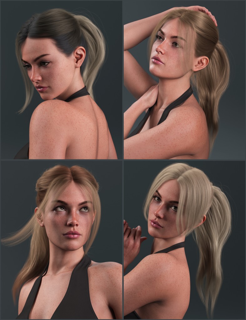 Ponytails For Mega Updo 3 Hair For Genesis 9
