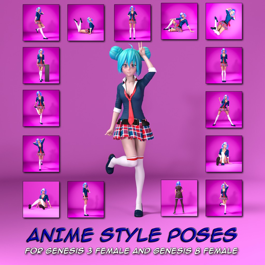 GA Anime Style poses for G3F and G8F