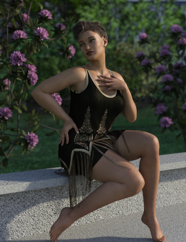 dForce Golden Era Textures for Vintage Style Flapper Dress 01