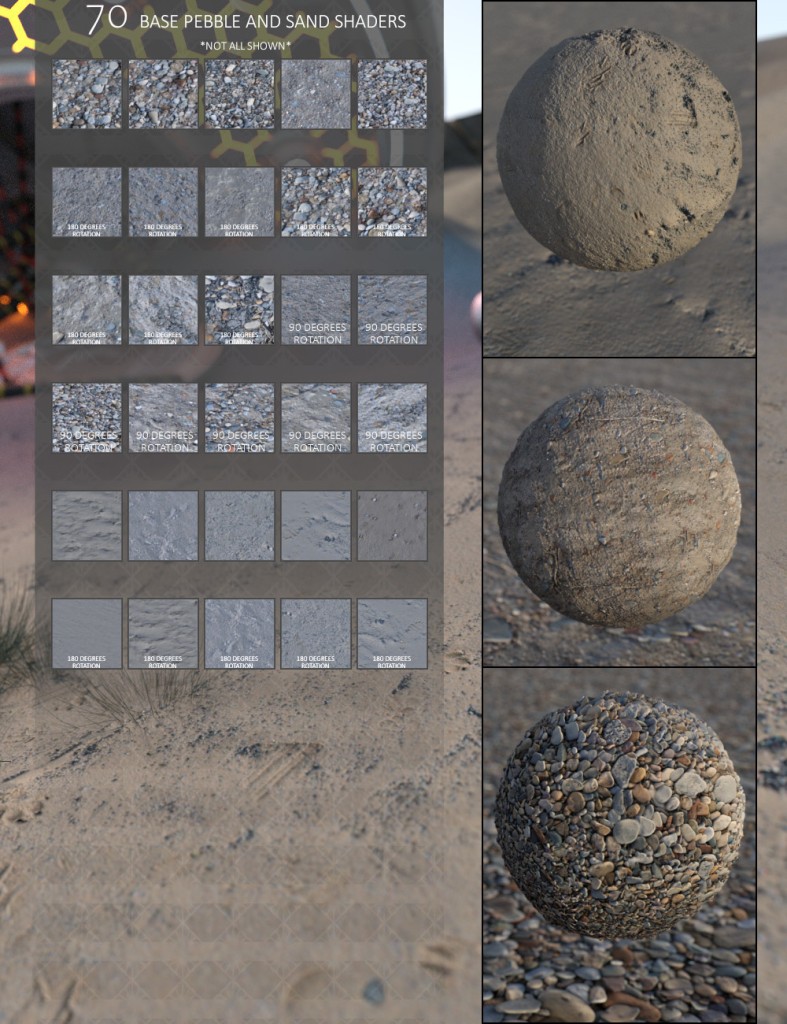 Sand and Beach Pebble Iray Shaders