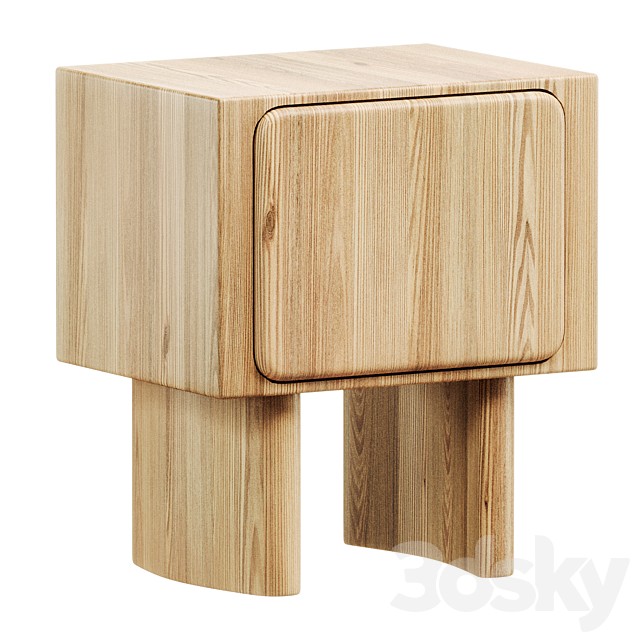 Chandler oak wood bedside table