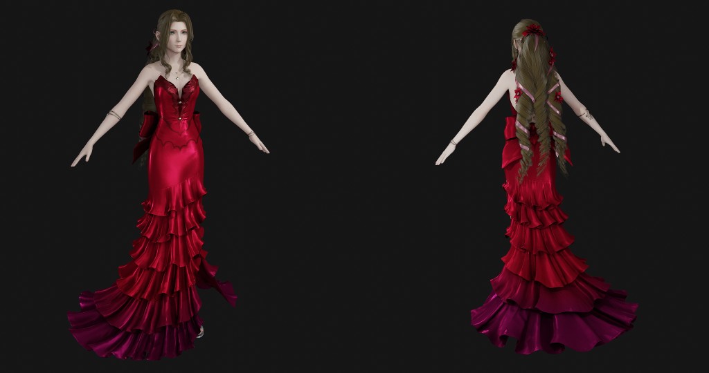 FF7R Aerith (Sexy Dress) Premium for Blender 3