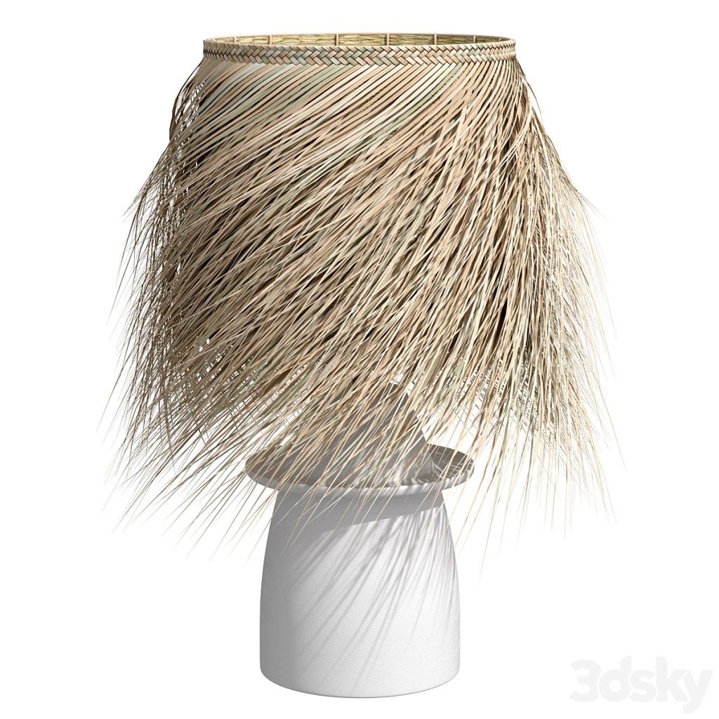 White table lamp N°1 small - palm