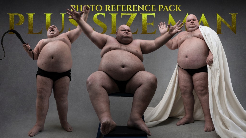 A Plus Size Man - Reference Photo Pack For Artists 572 JPEGs noAI