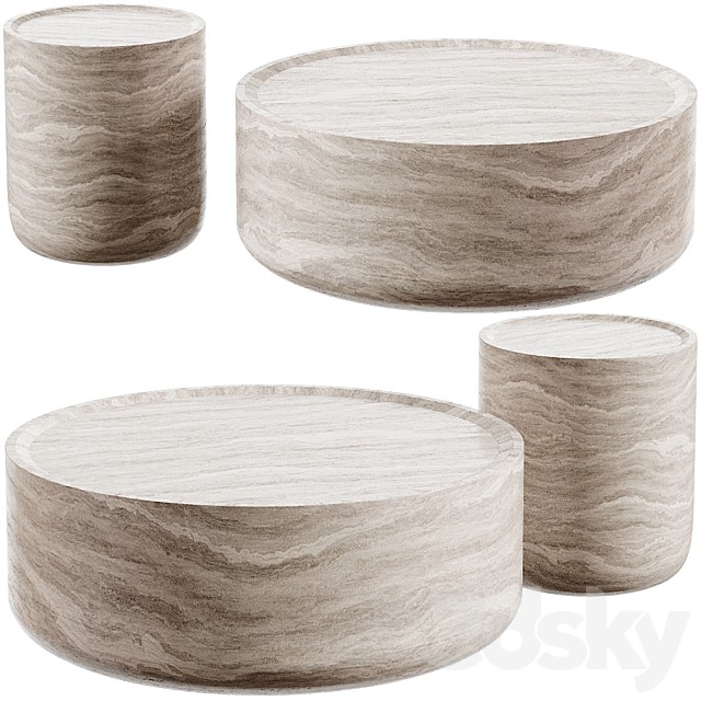 Modern Round Coffee Table Set of 2