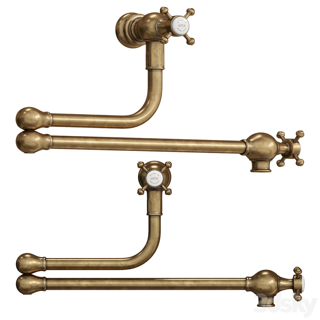 Aged Brass Pot Filler Tap by deVOL