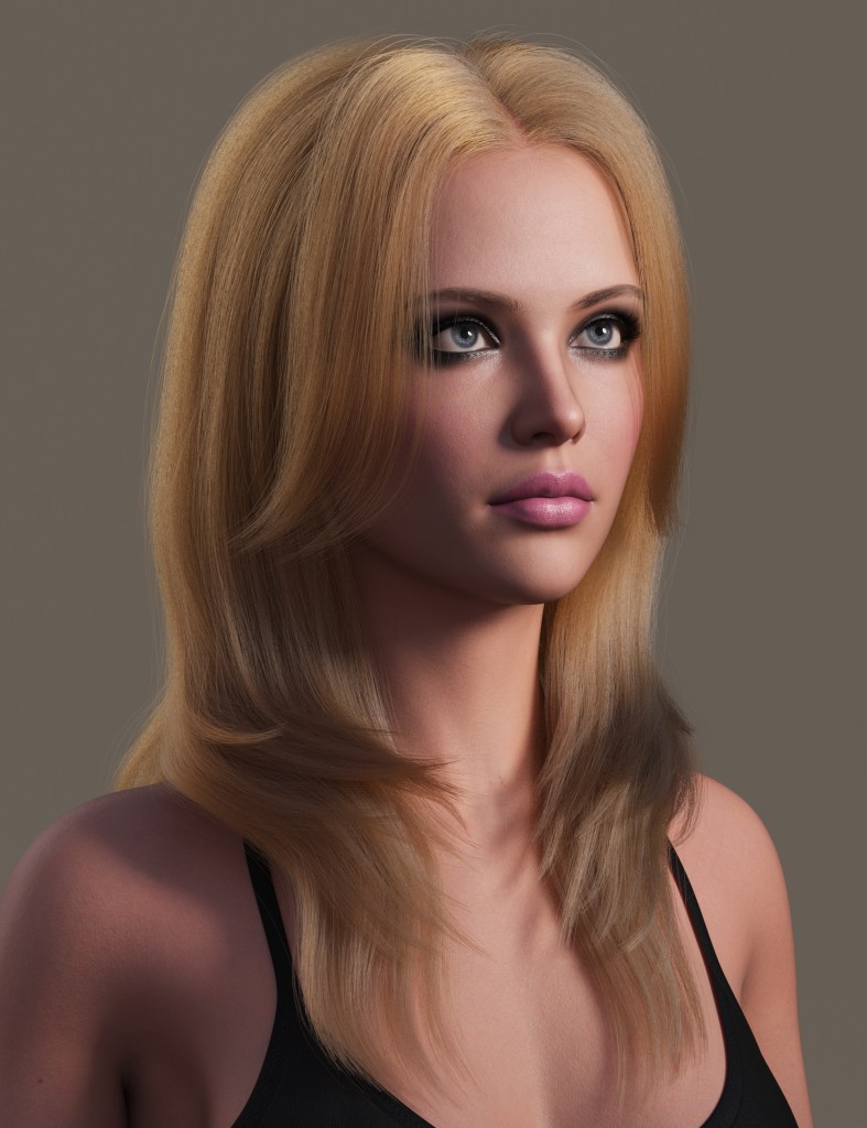 dForce Long Layered Style Strand-Based Hair for Genesis 9