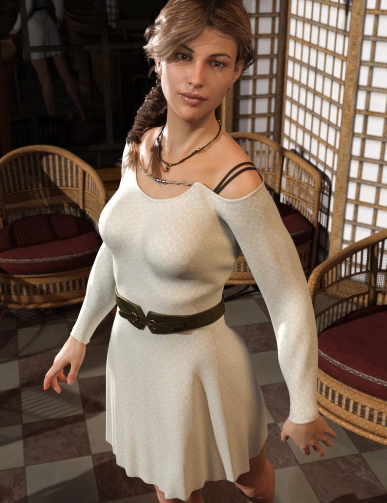 Dforce Open Shoulder Dress For Genesis 8 Females