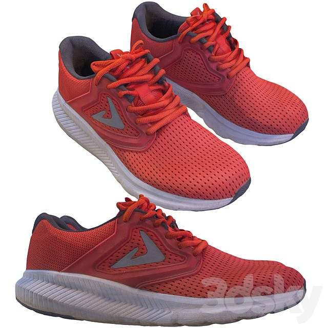 Red running shoes