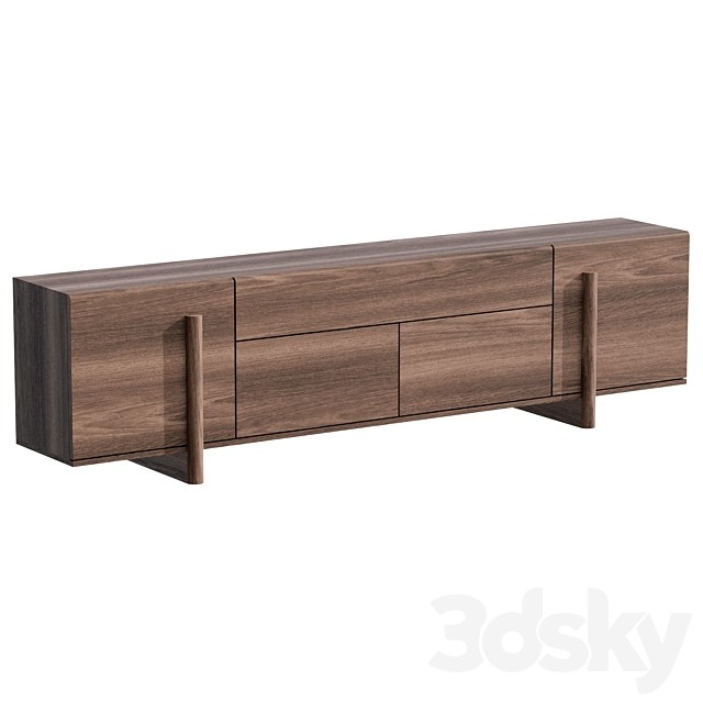 Brutalist Walnut Sideboard Large