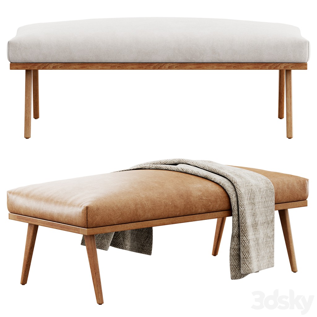 Cavett Wood Frame Bench Crate&Barrel