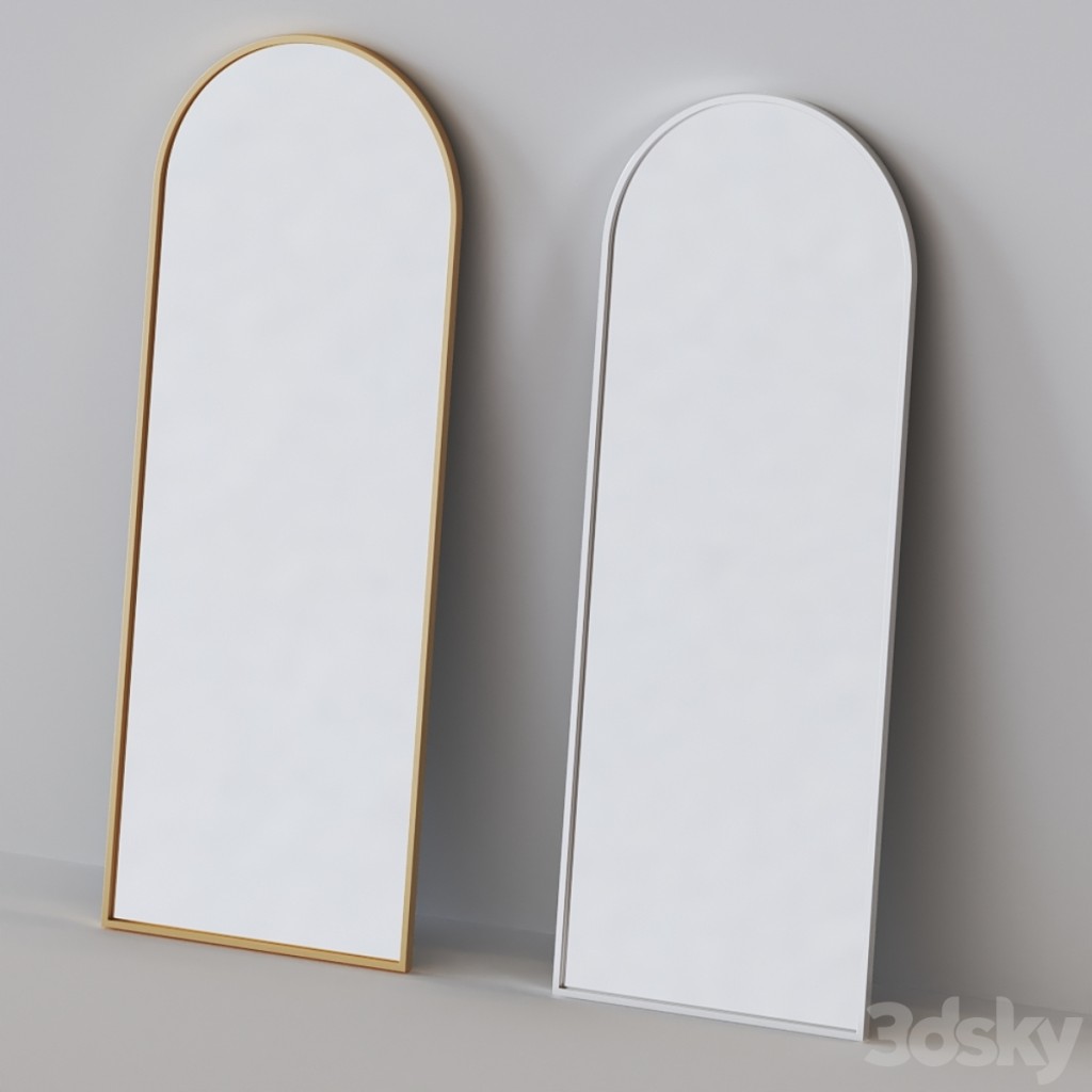 Metal Frame Arched Floor Mirror