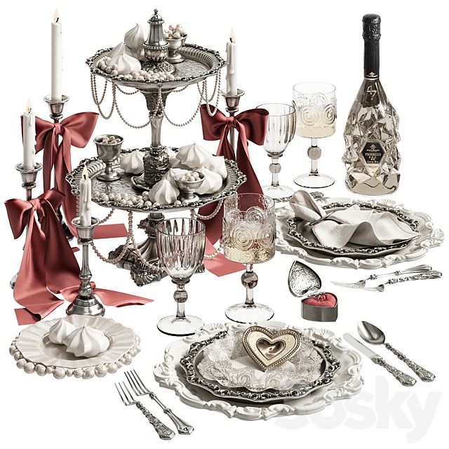 135 Vintage table setting for February 14th