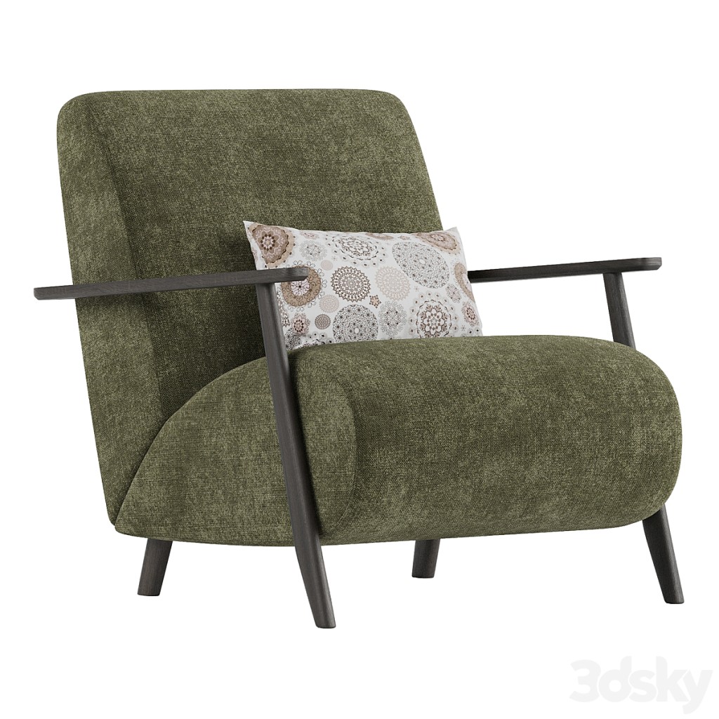 Meghan armchair in green chenille