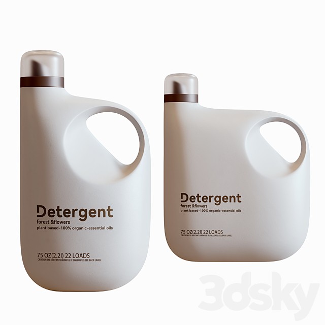 Minimalist Family of Bottles for Laundry Detergent