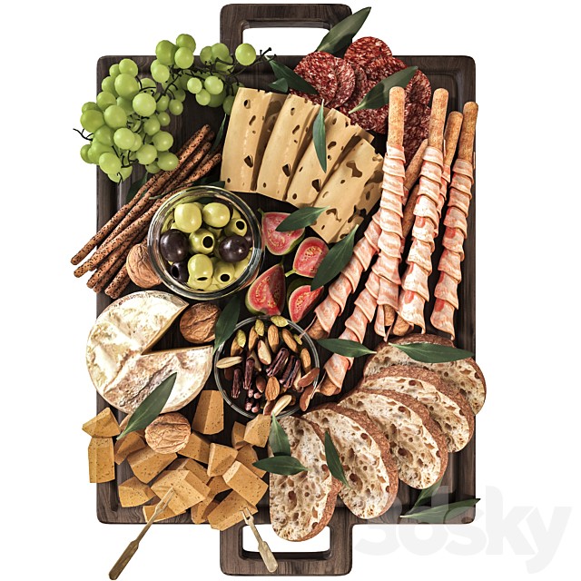 Meat plate with cheese for beer. Food