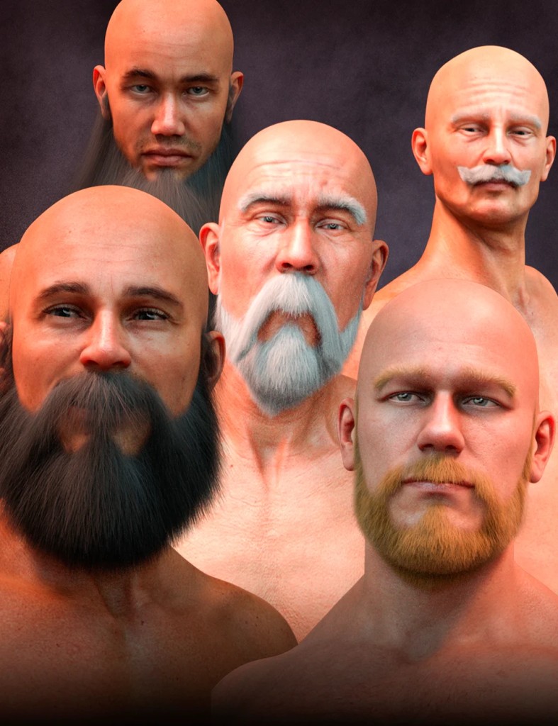 Long and Full Beards Set Hair for Genesis 8 Male