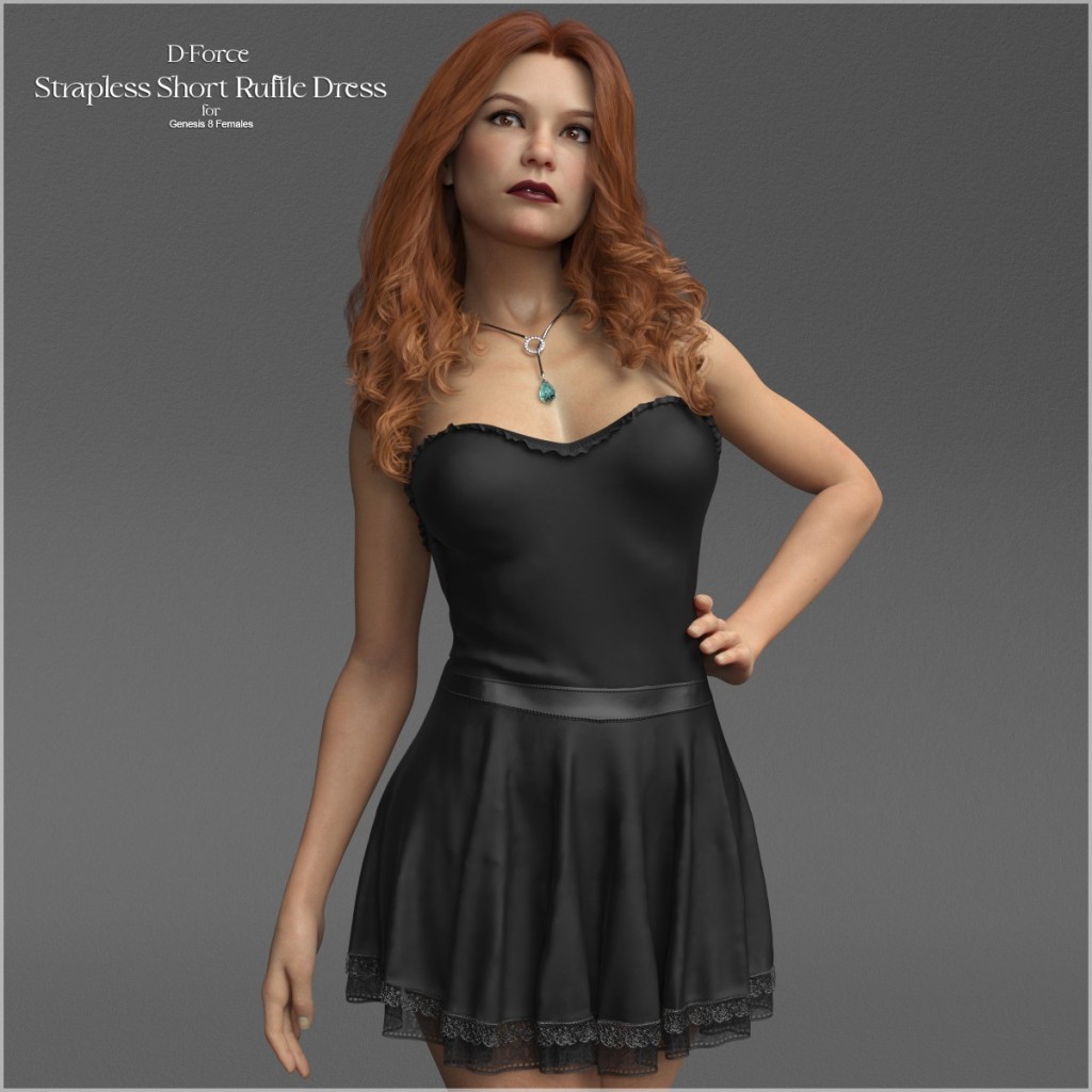 D-Force Strapless Short RuffleDress for G8F and G8.1F