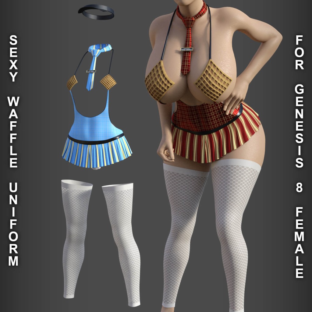 Sexy Waffle Uniform for Genesis 8 Females