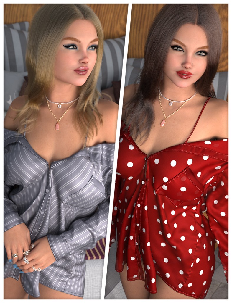 Everyday Textures for dForce SU Off Shoulder Shirt