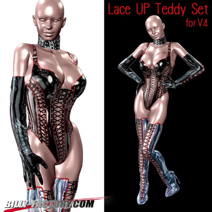 V4 Lace Up Teddy Set