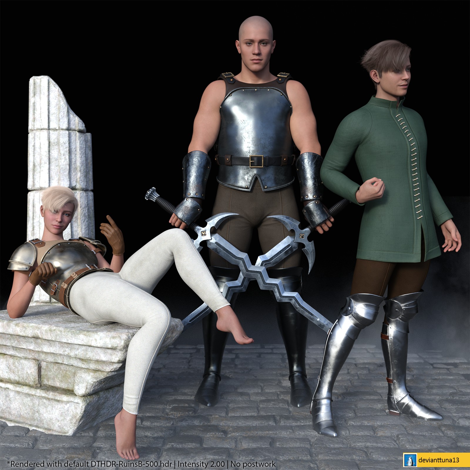 Rookie Warrior Set 3D Figure Assets devianttuna13