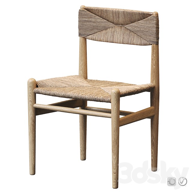 Rustic Wood and Woven Chair - Set 01