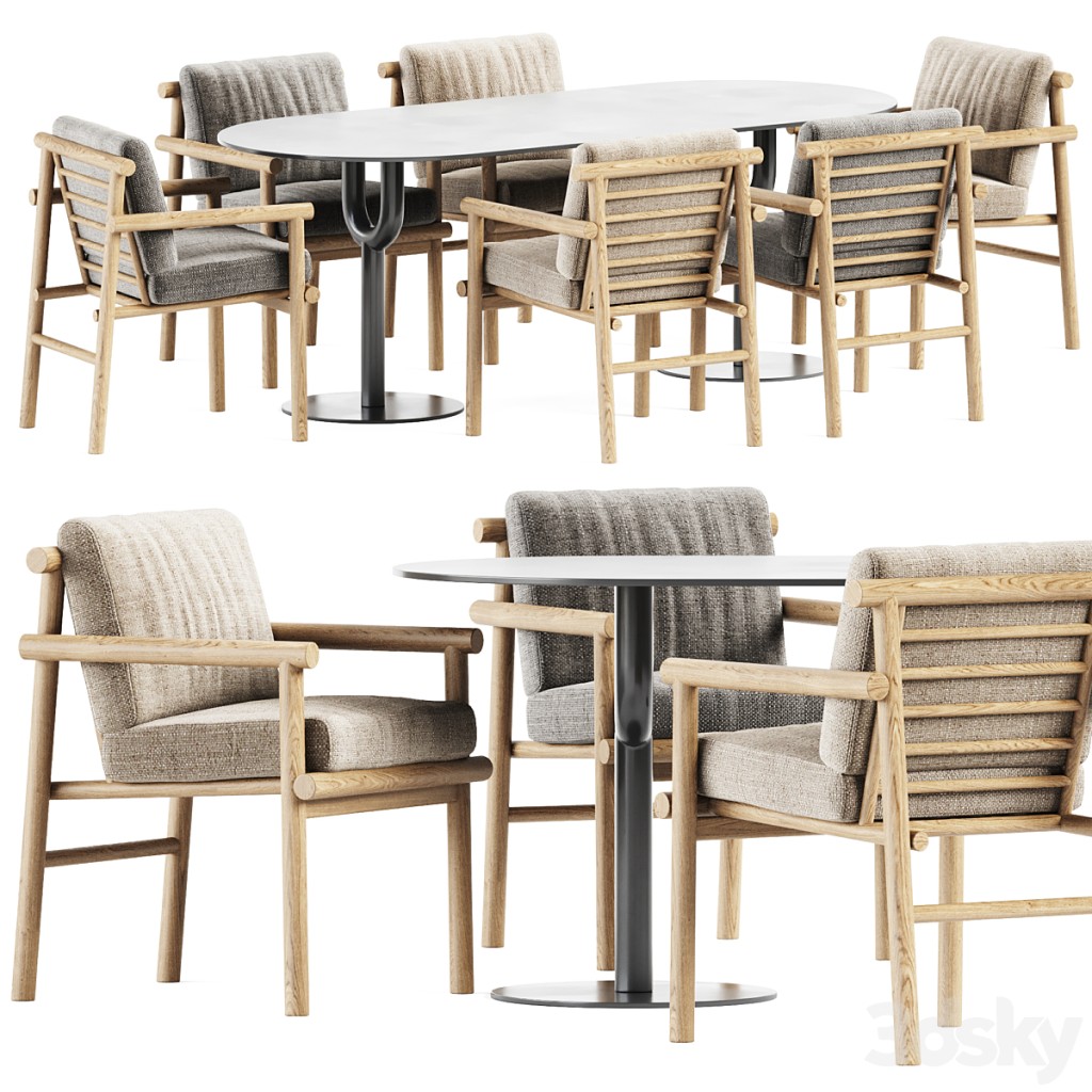 Piper Pedestal Pill Table by DesignByThem and Ayana Chair by B&B Italia